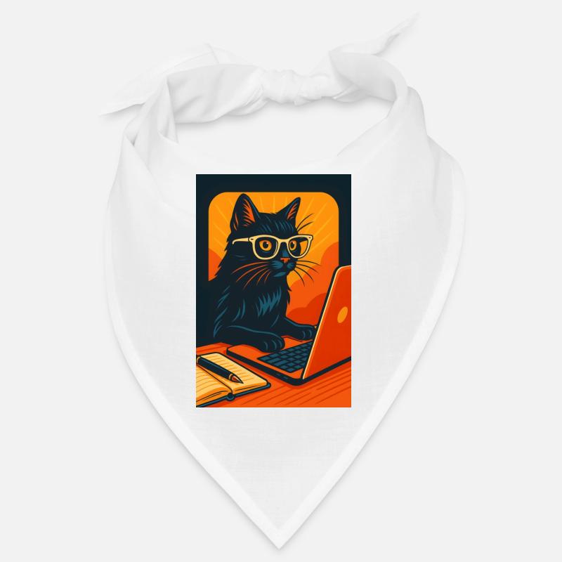 Technisch versierte Katze mit Brille, liebe Katzen Bandana