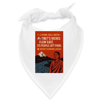 FLOW EAST - Tibet: Reichtum und soziale Gerechtigkeit - Bandana - Weiß - Vorne