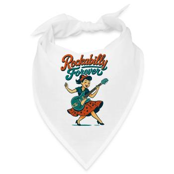 Rockabilly Forever E-Gitarre Frau 50er Geschenk - Bandana - Weiß - Vorne