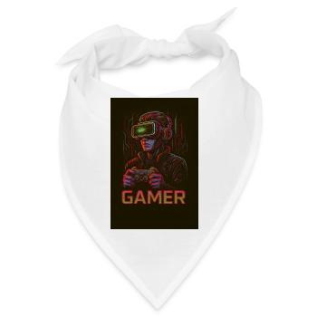 Neon Gamer Virtual Reality Bild - Bandana - Weiß - Vorne
