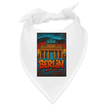 Grafiti Berlin T-Shirt mit Brandenburger Tor - Bandana - Weiß - Vorne