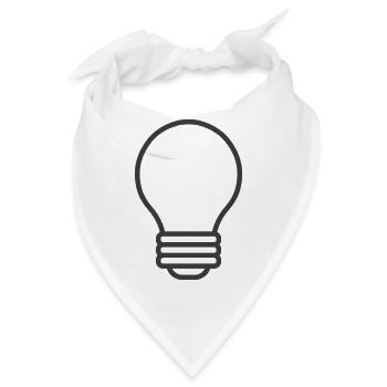 Glühbirnen-Linien-Symbol - Bandana - Weiß - Vorne