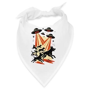 Alien Ufos Ufo Galaktische Hunde beamen Geschenk - Bandana - Weiß - Vorne