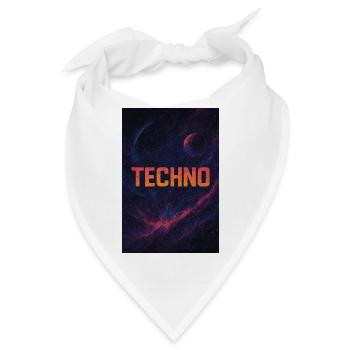 Futuristisches Weltraum Techno Design - Bandana - Weiß - Vorne