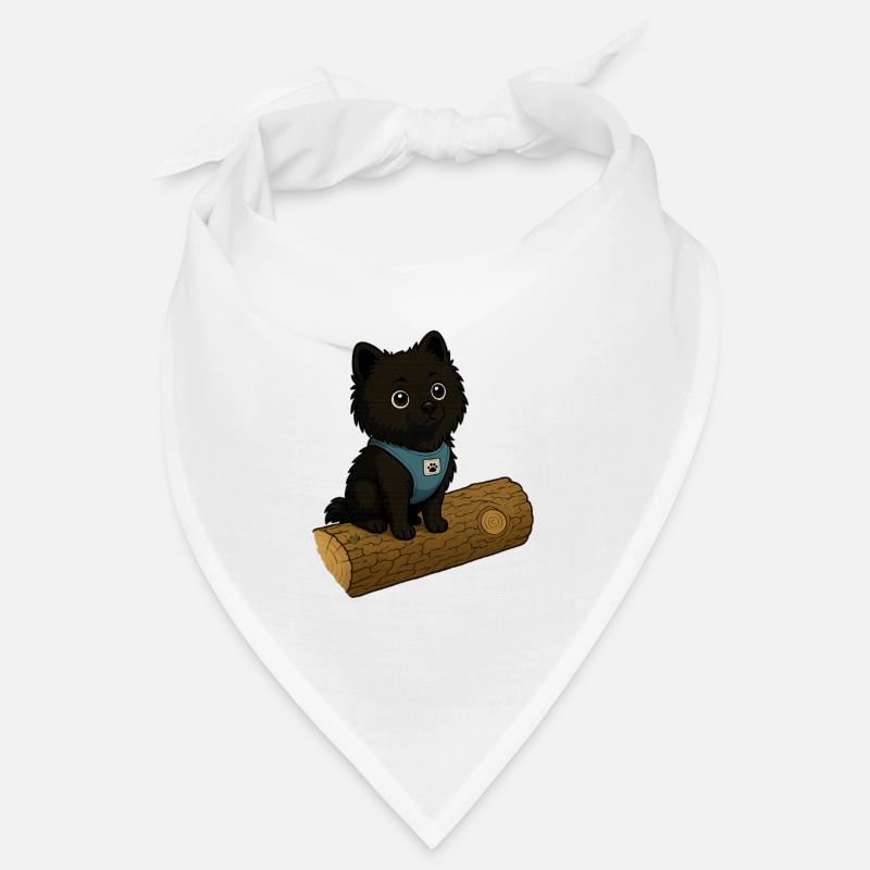 Chien mignon avec tronc d’arbre - Bandana - blanc