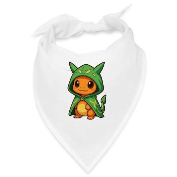 Kleiner Drache im Zaubererumhang - Bandana - Weiß - Vorne