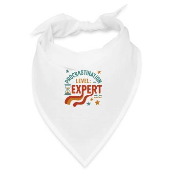 Prokrastination Level Expert Motivationsgrafik - Bandana - Weiß - Vorne