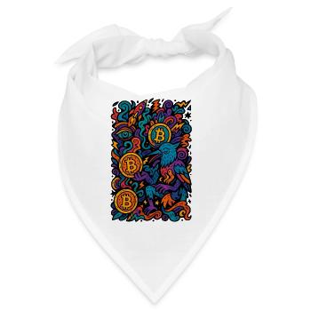 Bunte Digitale Kunst mit Bitcoin Motiven - Bandana - Weiß - Vorne