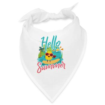Sommerlicher Surf-Pineapple mit Sonnenbrille - Bandana - Weiß - Vorne