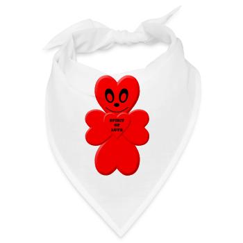 Herz-Kekstier mit Liebesbotschaft - Bandana - Weiß - Vorne