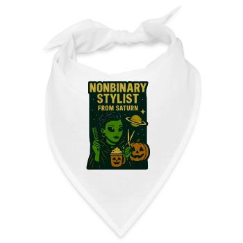 Nichtbinäre Stylistin von Saturn Halloween - Bandana - Weiß - Vorne