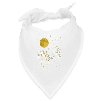 Funkelnder Weihnachtsmann im Rentierschlitten - Bandana - Weiß - Vorne