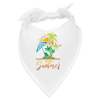 Sommerurlaub mit Palmen und Sonnenschirm - Bandana - Weiß - Vorne