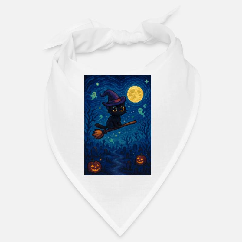 Chat pixel mignon d'Halloween Bandana