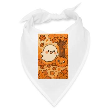 Halloween Niedliche Geister im Herbst - Bandana - Weiß - Vorne