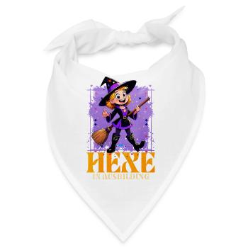 Hexe in Ausbildung mit Zauberstab - Bandana - Weiß - Vorne