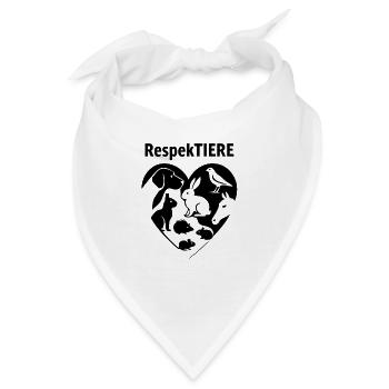Respekt für Tiere Herzdesign - Bandana - Weiß - Vorne