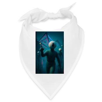 Bot und Pyramide - Bandana - Weiß - Vorne