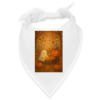 Herbst Gespenst zu Halloween - Bandana - Weiß - Vorne
