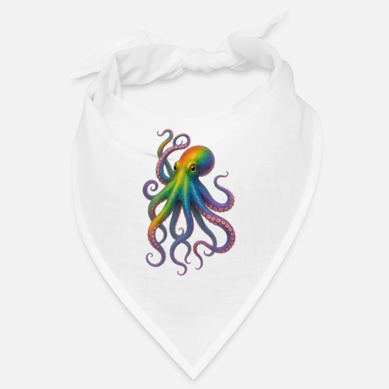 Conception colorée de pieuvre arc-en-ciel Bandana