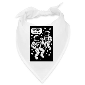 Astronauten mit Popcorn schwarzweiß - Bandana - Weiß - Vorne