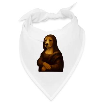 Hund Portrait in Renaissance Stil - Bandana - Weiß - Vorne