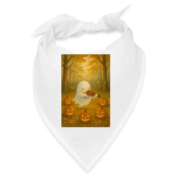 Niedlicher Halloween Geist im Herbst - Bandana - Weiß - Vorne