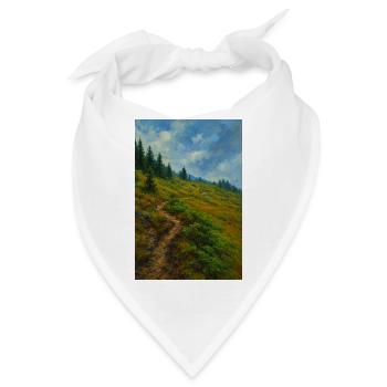 Landschaftliche Bergwanderung in Ölgemälde-Optik - Bandana - Weiß - Vorne