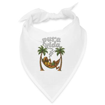 Pura Vida entspannte Rast in Hängematte - Bandana - Weiß - Vorne