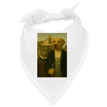Tierporträt Vintage HundKatze - Bandana - Weiß - Vorne