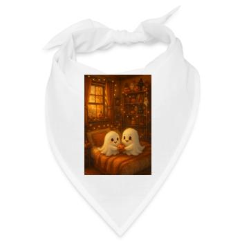 Niedliche Halloween Geister im Herbst - Bandana - Weiß - Vorne