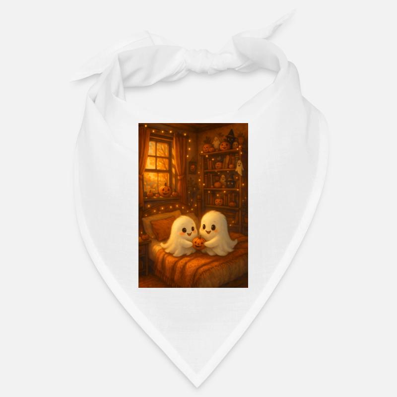 Fantômes mignons d’Halloween en automne Bandana