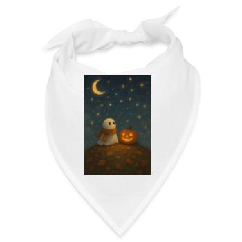 Halloween Geist mit Kürbis - Bandana - Weiß - Vorne