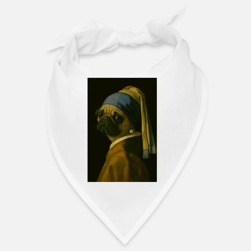 Carlin avec boucle d’oreille en perle dans le style de Mona-Lisa Bandana