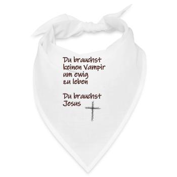 Ermutigende Jesus-Vampir-Botschaft - Bandana - Weiß - Vorne