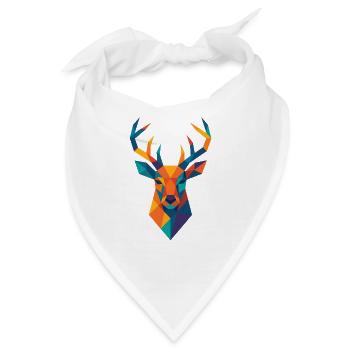 Hirschkopf | Hirsch Print / Druck / Design - Bandana - Weiß - Vorne