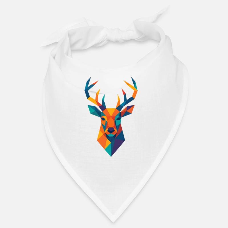 Tête de cerf | Impression de cerf / Impression / Design - Bandana - blanc