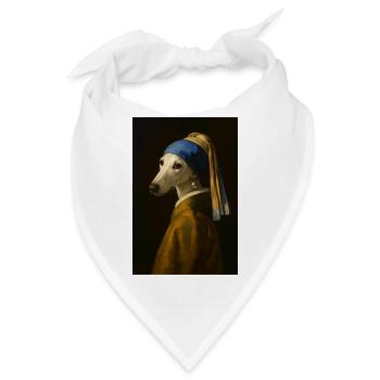 Hundeportrait Kunstdruck - Bandana - Weiß - Vorne