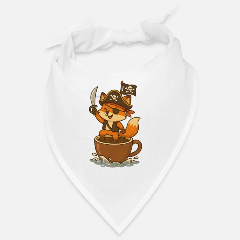Pirate renard avec cache-œil et drapeau au trésor Bandana