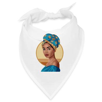 Porträt Frau mit afrikanischem Kopfschmuck - Bandana - Weiß - Vorne