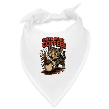 Kaffee Verlangen Katze Cartoon-Kaffee Katze Raserei - Bandana - Weiß - Vorne