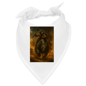 Stammeskrieger auf Nashorn – Fant Illustration - Bandana - Weiß - Vorne
