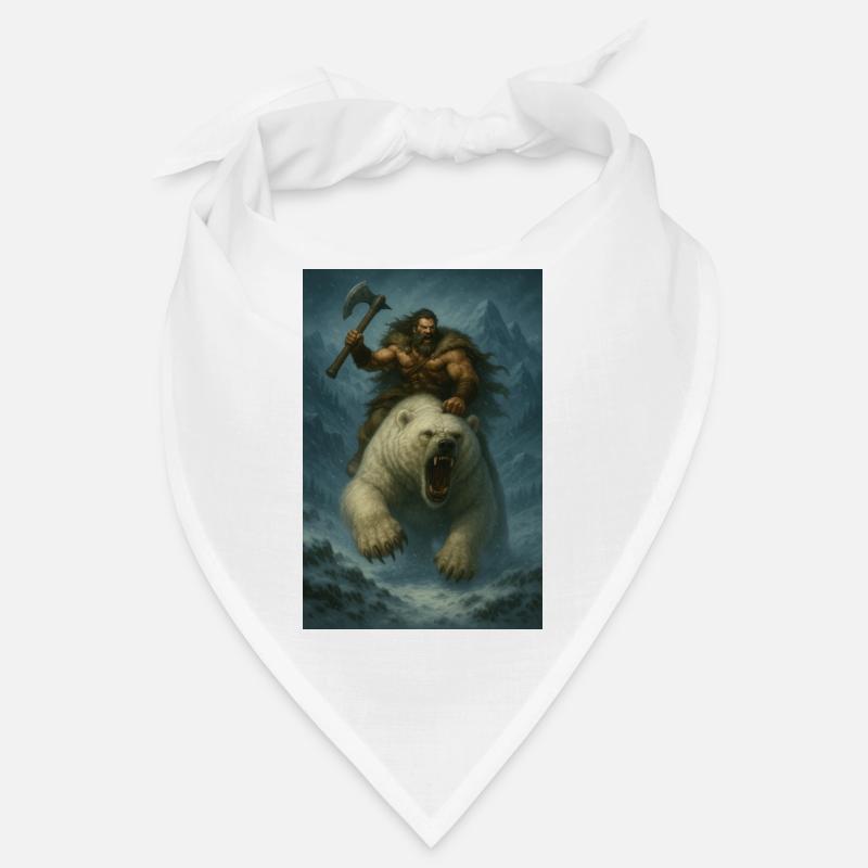 Wikingerkrieger auf Eisbär – Fa-Illustration Bandana