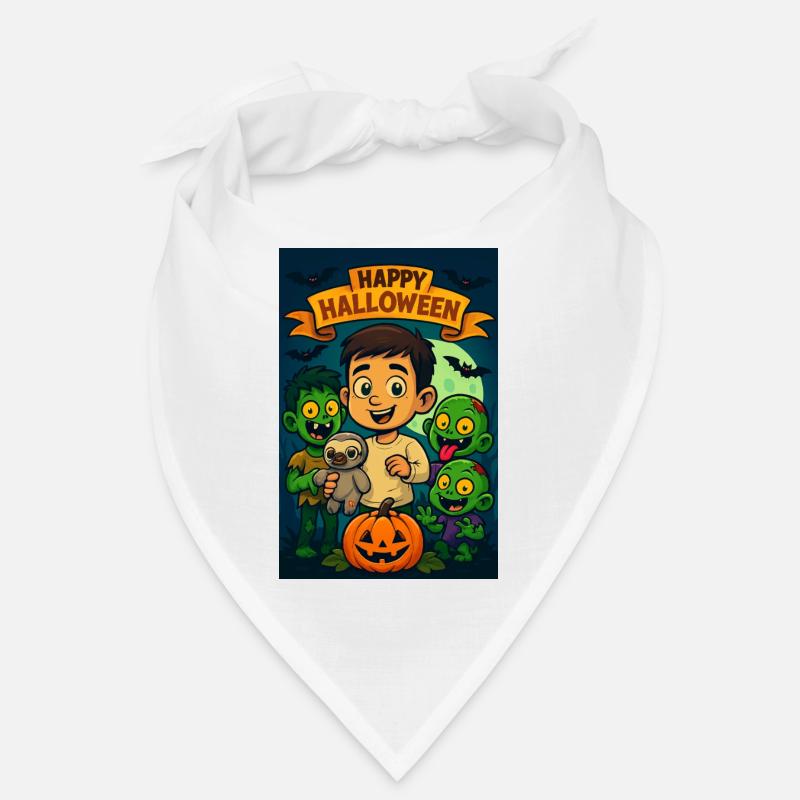 Fröhliches Halloween Kind mit Monstern Bandana