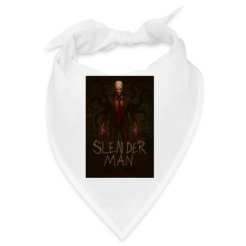 Schlanker Mann Wald Horror Glitch Poster T-Shirt Design - Bandana - Weiß - Vorne
