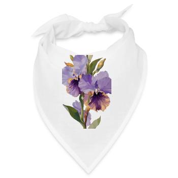 Lila Blumen - Öl auf Leinwand - Bandana - Weiß - Vorne