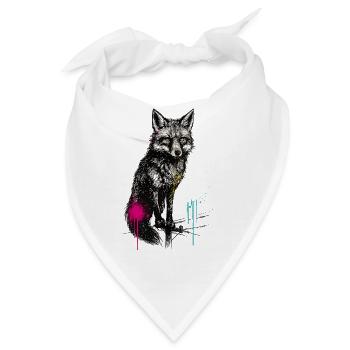 Wolfsprühkunst im Wald - Bandana - Weiß - Vorne