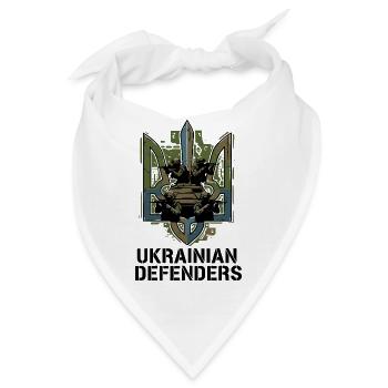Emblem der ukrainischen Verteidiger - Bandana - Weiß - Vorne