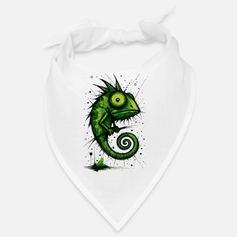 Drôle de caméléon avec de grands yeux – splash Bandana