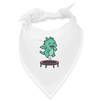 Kleiner Drachen Trampolin Spaß - Bandana - Weiß - Vorne